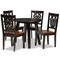 Baxton Studio Mina Modern Two-Tone Dark Brown and Walnut Brown Finished Wood 5-PC Dining Set 178-11384-10896-Zoro - alternate 1